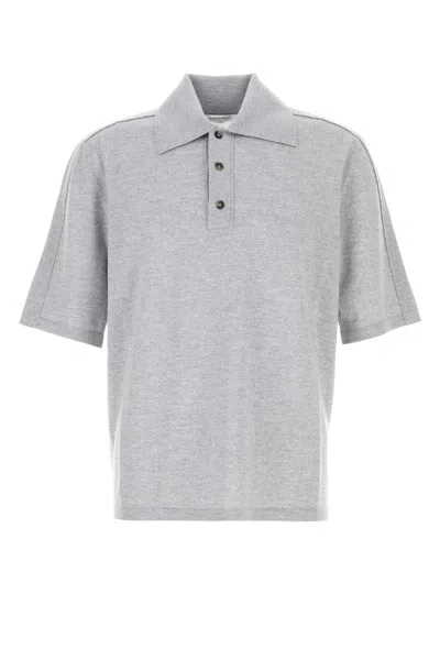 BOTTEGA VENETA GREY WOOL POLO SHIRT