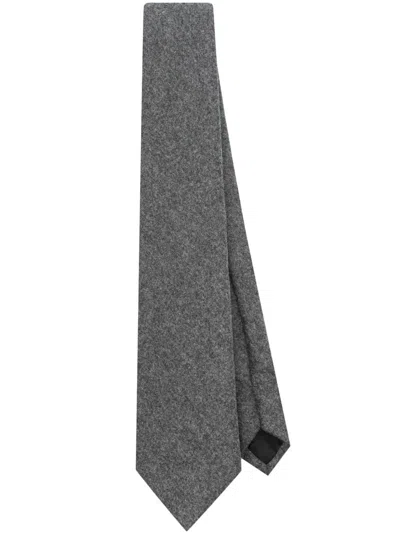 Bottega Veneta Grey Wool Tie In Grey