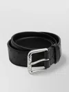 Bottega Veneta Intrecciato Leather Stamp Belt In Black