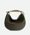 Bottega Veneta Medium Sardine Leather Top Handle Bag In Kaki