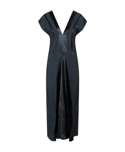 Bottega Veneta Gusset-detail V-neck Dress In Black