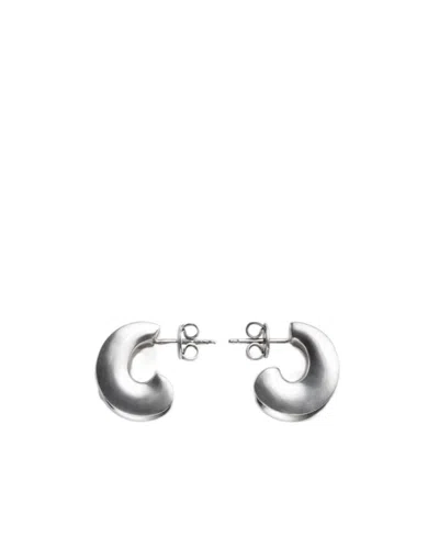Bottega Veneta Small H Beam Earrings In Silver
