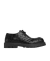 Bottega Veneta Haddock Intrecciato Leather Derby Shoes In Black