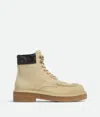 Bottega Veneta Beige Haddock Lace-up Ankle Boots In Saturn/black
