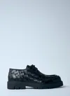 Bottega Veneta Haddock Lace Up Deep Calf Weave In Black