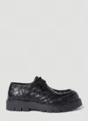 Bottega Veneta Haddock Lace Up Deep Calf Weave In Black
