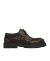 Bottega Veneta Haddock Lace Up Deep Calf Weave In Black