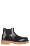 Bottega Veneta Sophisticated Leather Ankle Boots For Men In Black
