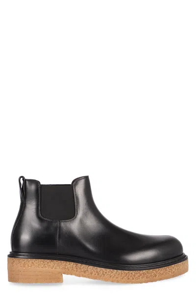 Bottega Veneta Haddock Leather Chelsea Boots In Blue