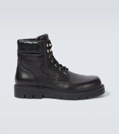 BOTTEGA VENETA HADDOCK LEATHER LACE-UP BOOTS