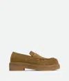Bottega Veneta Haddock Intrecciato Suede Loafers In Cork