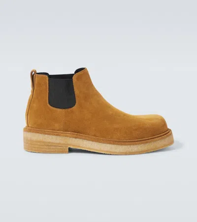 Bottega Veneta Haddock Suede Chelsea Boots In Brown