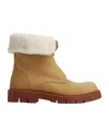Bottega Veneta Haddock Shearling-lined Nubuck Ankle Boots In Brown