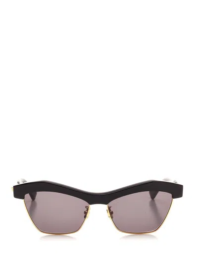 Bottega Veneta Half-rim Sunglasses In Black