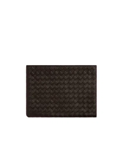 Bottega Veneta Half Zipper Wallet In Black