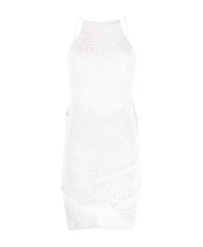 Bottega Veneta Halterneck Crochet Mini Dress In White