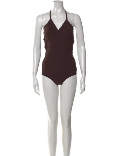 Pre-owned Bottega Veneta Halterneck Sleeveless Bodysuit In Brown