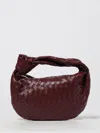 Bottega Veneta Women Mini Jodie Leather Handbag With Intrecciato Motif In Burgundy