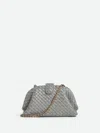 Bottega Veneta Lauren 1980 Mini Clutch With Chain In Gray