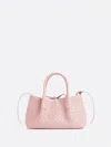 Bottega Veneta Small Leather Intrecciato Pinacoteca Tote Bag In Pink