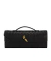 Bottega Veneta Long Andiamo Clutch Bag With Handle In Black