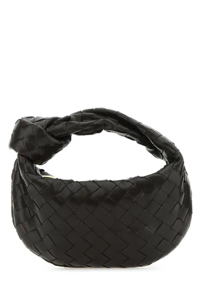 Bottega Veneta Dark Brown Nappa Leather Mini Jodie Handbag In Fondantgold