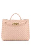 Bottega Veneta Small Leather Andiamo Shoulder Bag In Pink