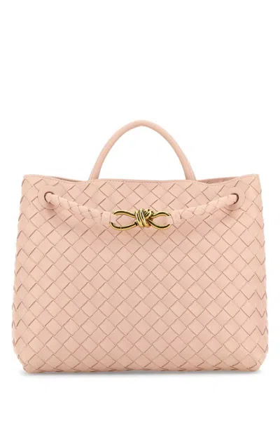 Bottega Veneta Small Leather Andiamo Shoulder Bag In Pink