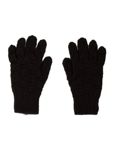 Pre-owned Bottega Veneta Handknit Wool Square Winter Gloves  W/tags In Black
