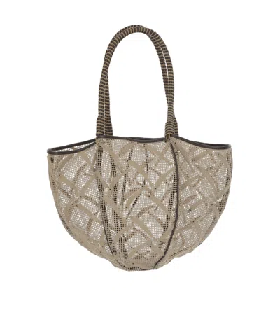 Bottega Veneta Handle Shoulder Bag In Nude