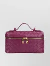 Bottega Veneta Handle Woven Rectangular Cardholder In Pink