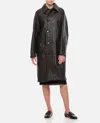 Bottega Veneta Handmade Unlined Woven Leather Coat In Brown