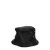 Bottega Veneta Black Bucket Hat With Metal Eyelets And Intreccio Motif In Leather Man