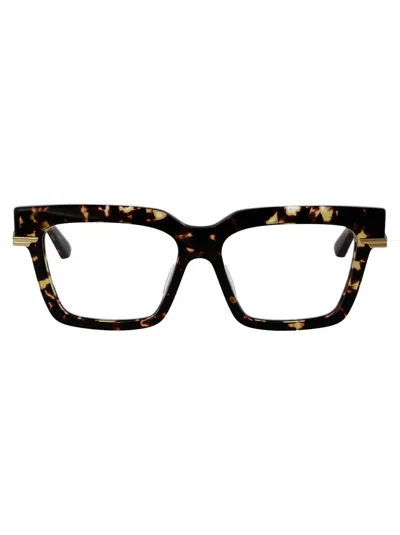 Bottega Veneta Havana Acetate Optical Glasses In Brown