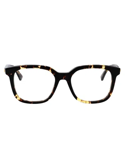 Bottega Veneta Havana Acetate Optical Glasses In Black