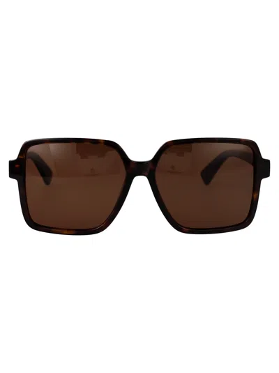Bottega Veneta Havana-havana-brown Acetate Sunglasses