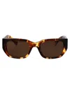 Bottega Veneta Havana-havana-brown Recycled Acetate Sunglasses In Brown