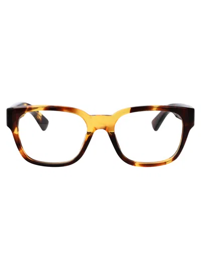 Bottega Veneta Havana-havana-transparent Recycled Acetate Glasses In Black