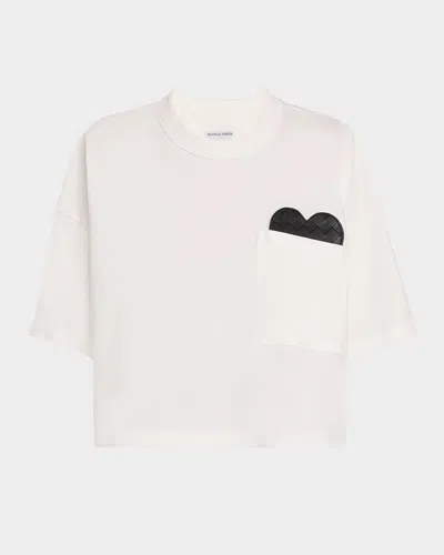 BOTTEGA VENETA HEART INTRECCIATO CROPPED COTTON JERSEY T-SHIRT
