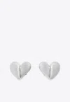 Bottega Veneta Heart-shaped Stud Earrings In Silver