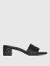 Bottega Veneta Black Mules With Intreccio Motif In Leather Woman In Black
