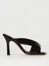 Bottega Veneta Criss Cross Padded Leather Slide Sandals In Brown