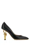 Bottega Veneta Knot Glossed-leather Pumps In Black