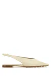 Bottega Veneta Sofia Leather Slingback Point-toe Flats In Seasalt