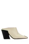 Bottega Veneta Leather Mules Ventura Wedge Heel In Neutral