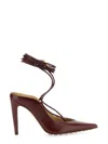 Bottega Veneta Stunning Purple Leather Slingback Pumps For Women In Red