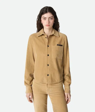 Bottega Veneta • Chemise En Velours Côtelé De Coton In Brown
