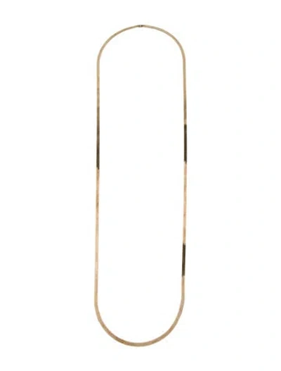 Pre-owned Bottega Veneta Herringbone Chain Necklace, 40" In Multi