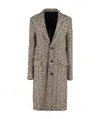 Bottega Veneta Single-breasted Boucle Fabric Coat In Multicolor