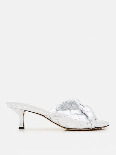 BOTTEGA VENETA HEELED SANDALS BOTTEGA VENETA WOMAN COLOR SILVER,G53576061